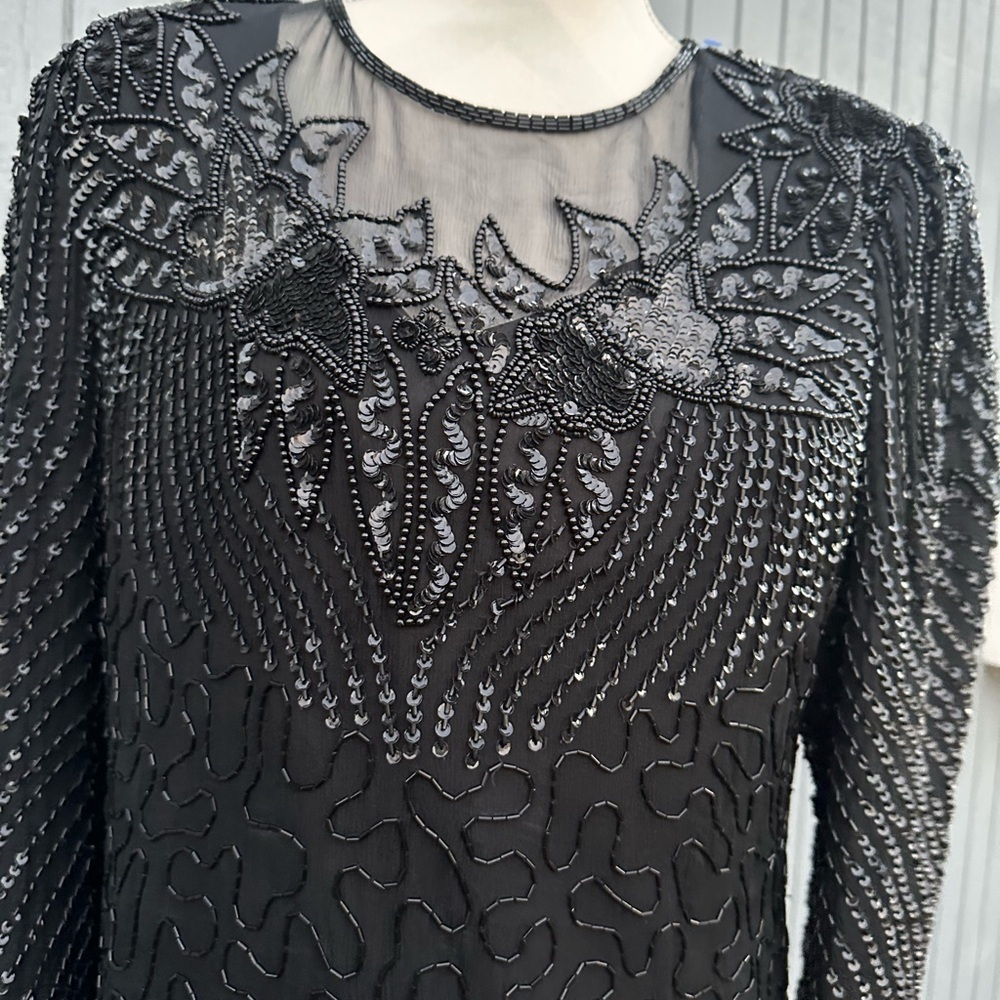 Denise Elle Black Beads and Sequins Blouse - Picture 5 of 12